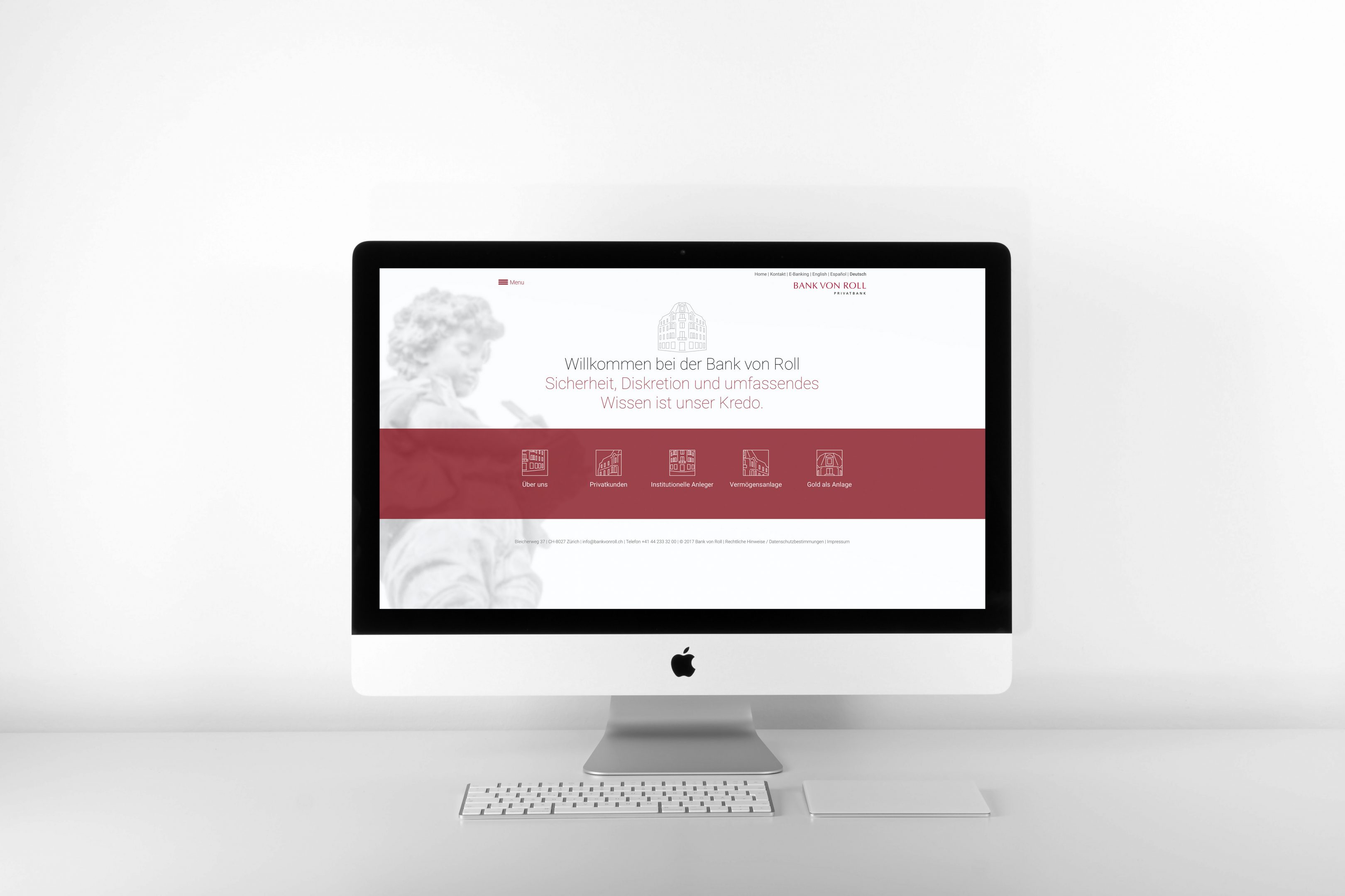 Bank von Roll Branding Website Desktop