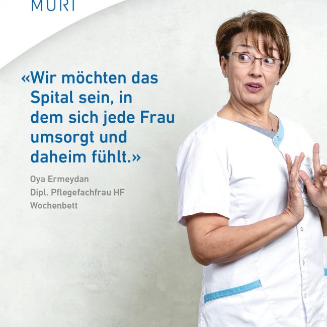 Spital Muri Plakat mit Personal und Zitat