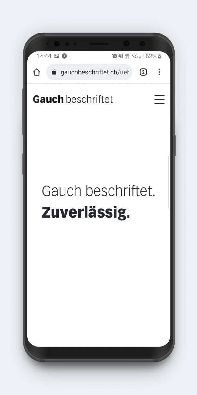 Gauch Webseite Vorschau auf Smartphone