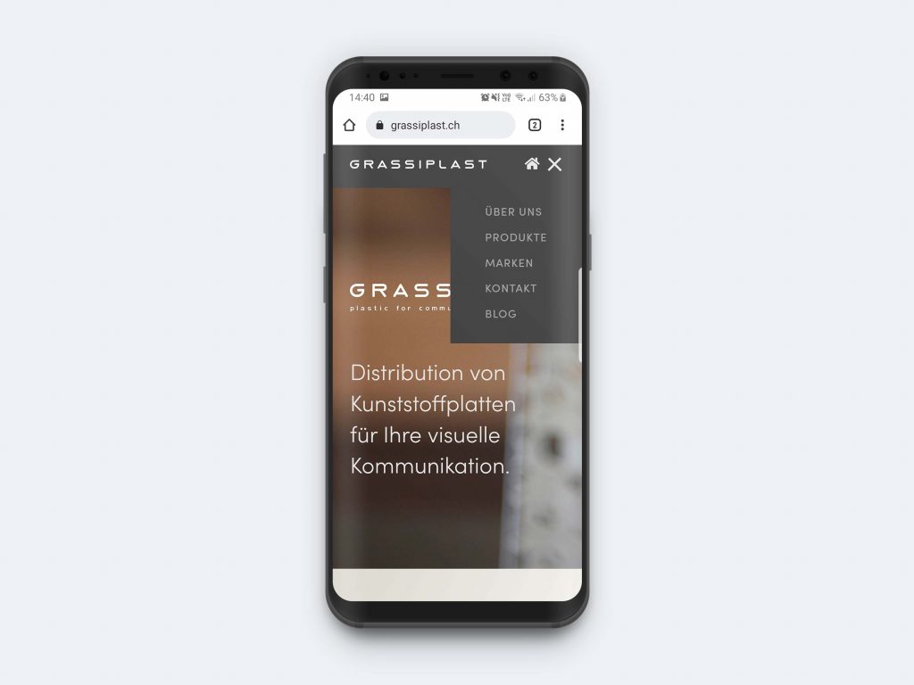 Grassiplast Erscheinungsbild Webseite Vorschau Smartphone