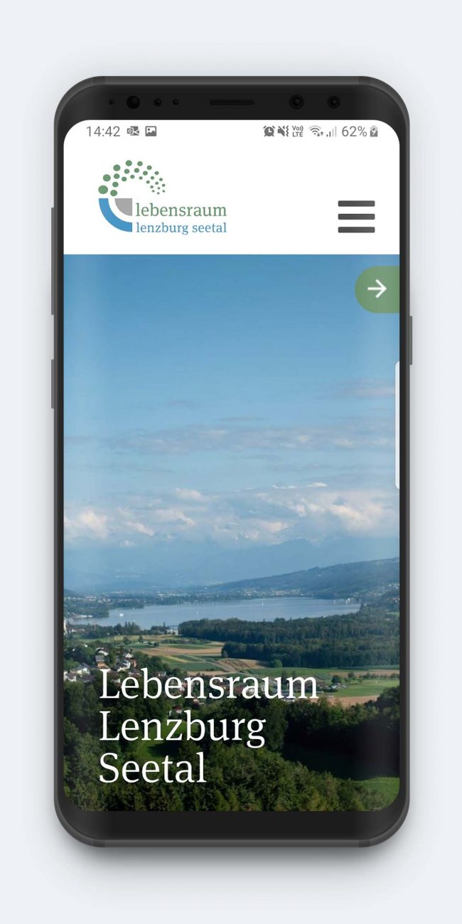 Lebensraum Lenzburg Webauftritt Vorschau auf Smartphone