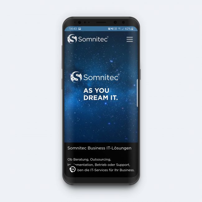 Somnitec Webseite Vorschau auf Smartphone